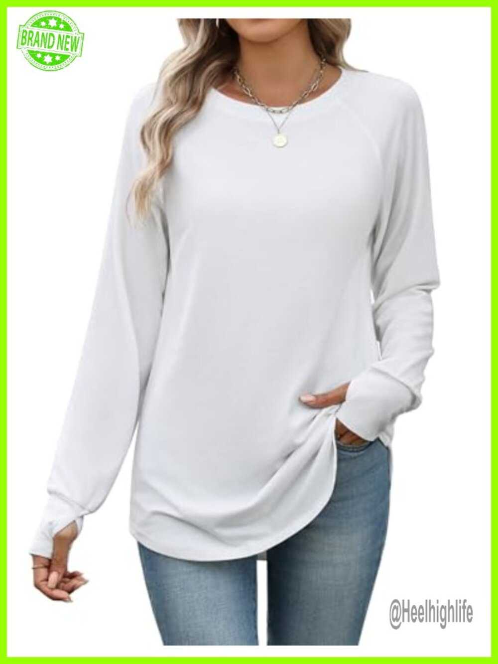 Women's Casual Long Sleeve Tunic T-Shirt Crew Neck Loose Fit Pullover Top